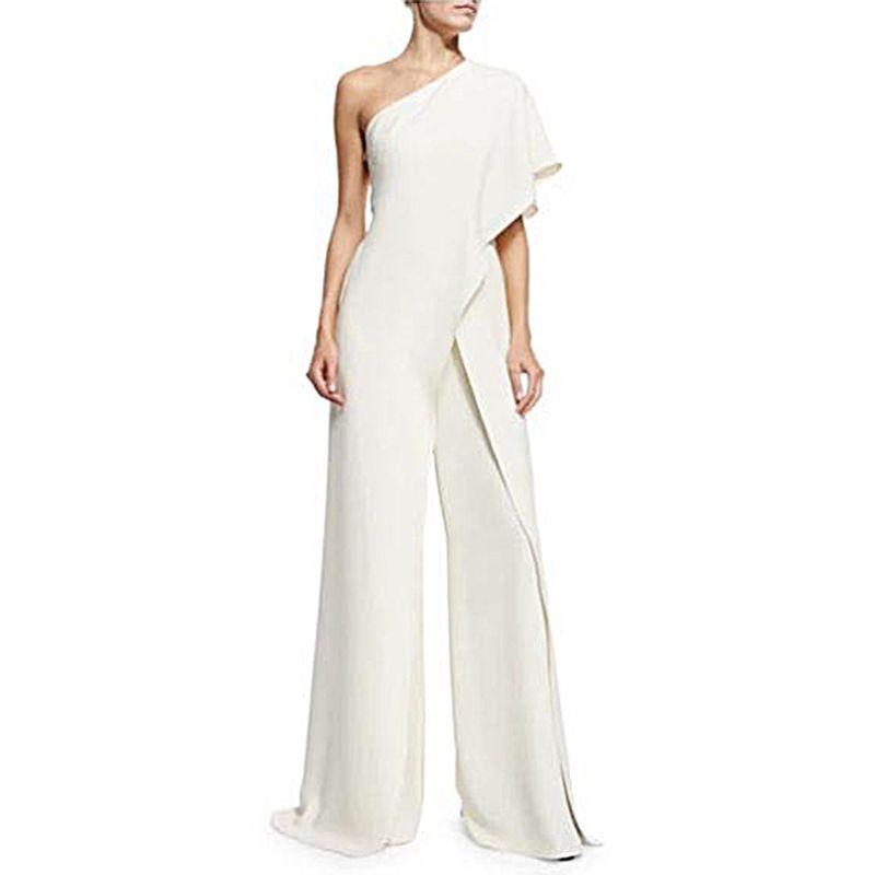 2022 European and American Leisure Sexy Sleeveless Sloping Shoulder Jumpsuit Casual One Shoulder Jumpsuit