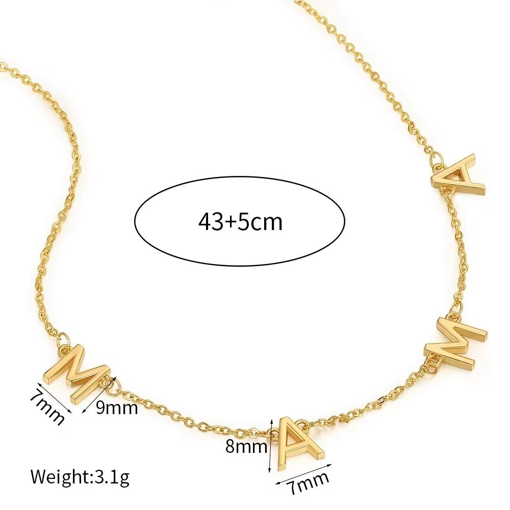 Elegant Mama Letter Y Necklace For Women Fashion Stainless Steel Jewelry Charm Gold Color Waterproof Choker Mothers Day Mom Gift