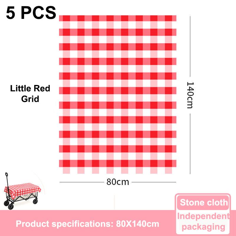 5pcs Disposable Waterproof Oil Proof Tablecloth Convenient For Outdoor Camping Thick Picnic Cushion Ring Protective Table Cloth