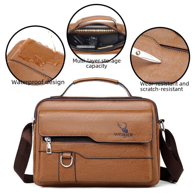 Men's High-End Versatile Large-Capacity Business Shoulder Bag for Commuting and Travel