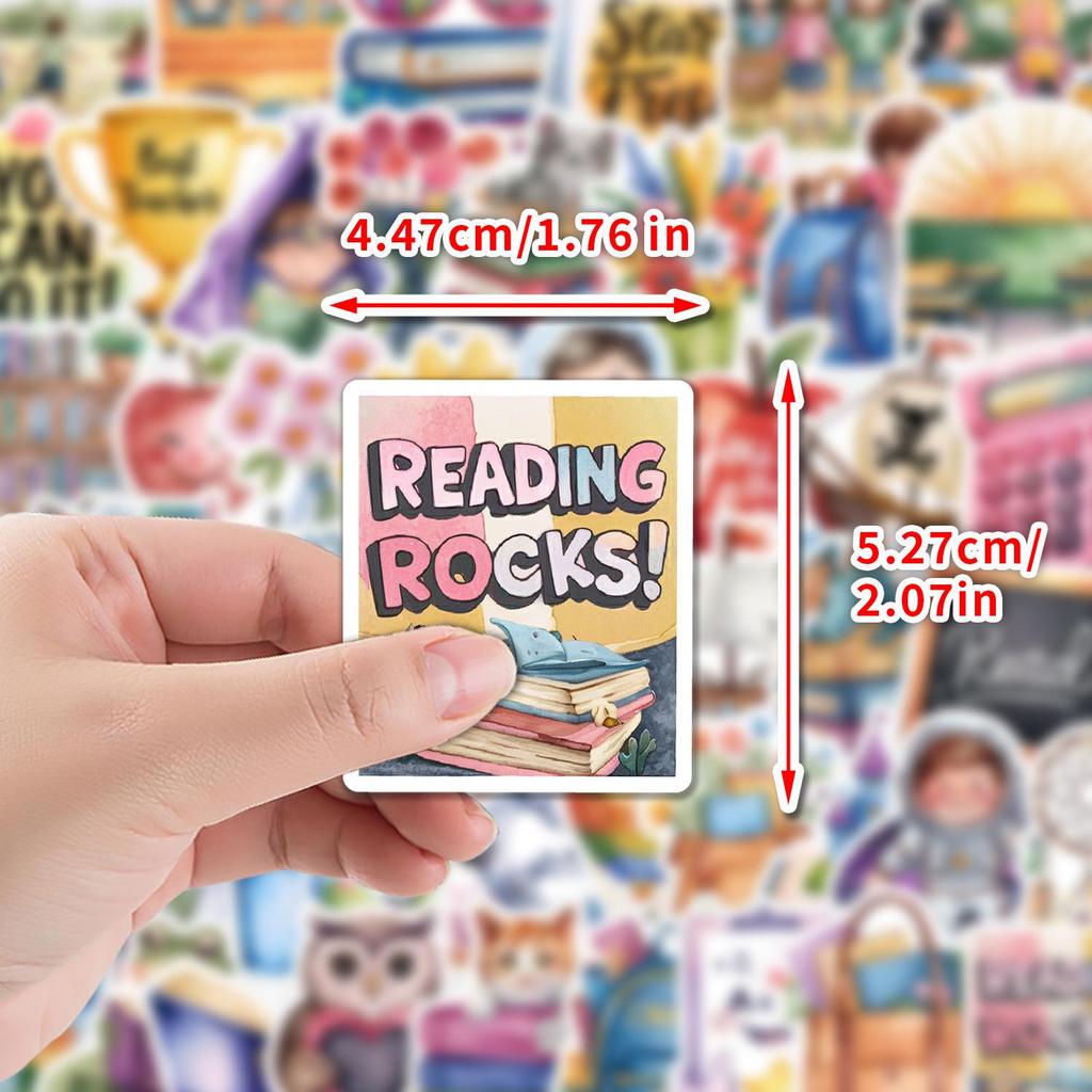 50 Creative Back-to-School Doodle Stickers: Waterproof for Water Bottles & Phones