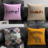 Classic Vintage Camel Pillow Case Natural Linen Double-Sided Printing Sofa Home Decor Cushion Cover