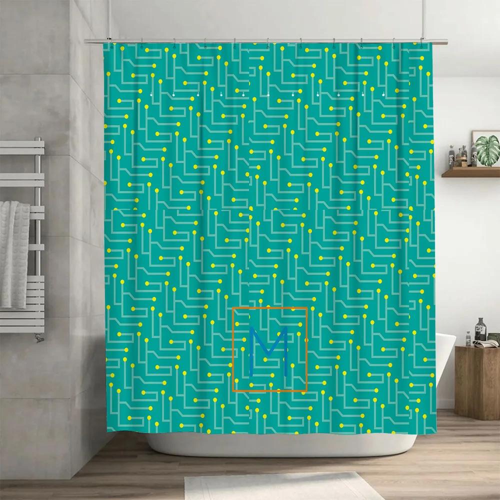 Vibrant Fish Print Shower Curtain Waterproof Fabric for Bathroom Decor Home Decoration Blue,  Yellow Green Colors