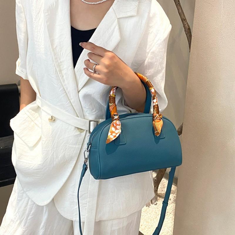 Small Niche Design Women's Handbag Hand-held Bowling Bag TOGO Top Layer Cowhide Leather Crossbody Commuting Shoulder