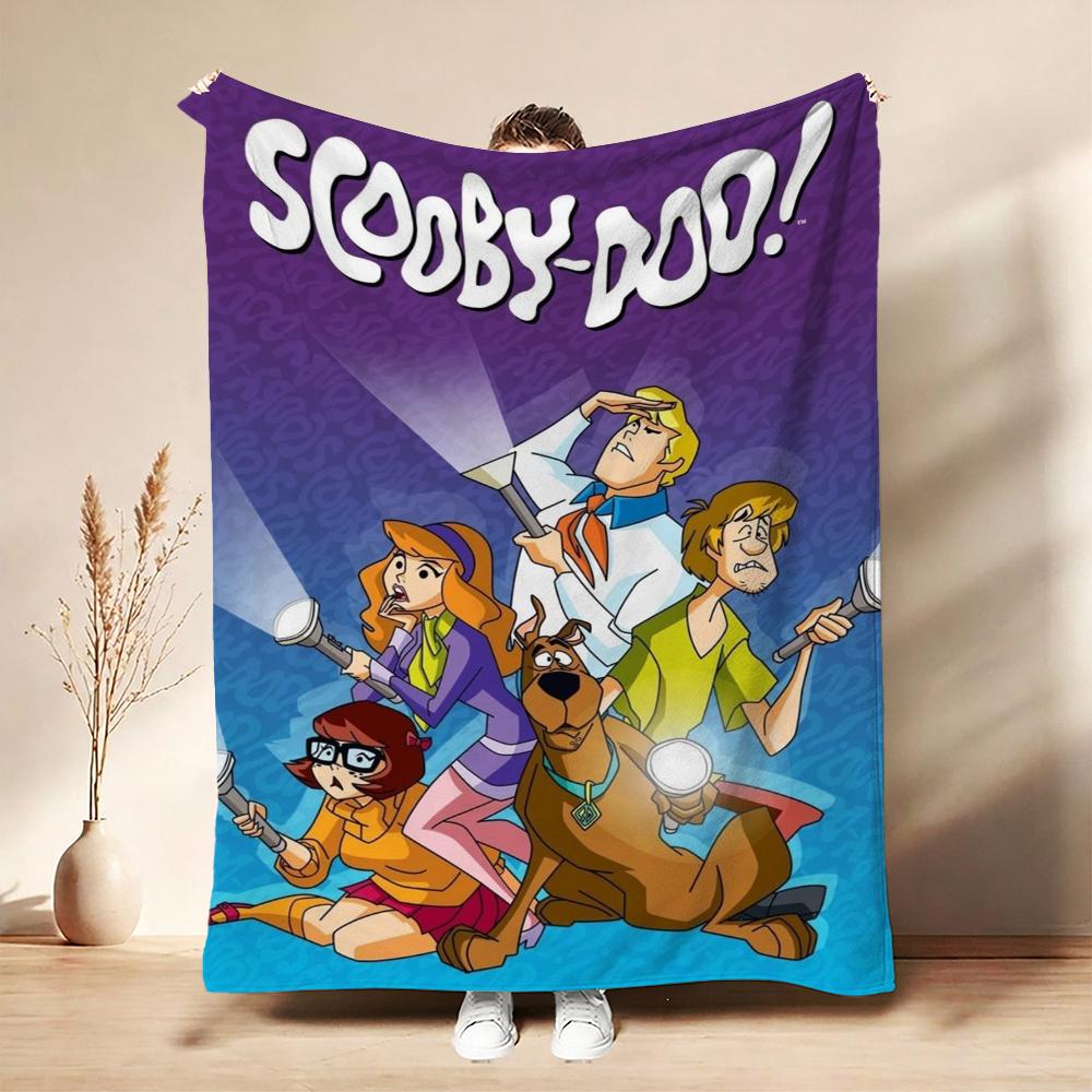Scoobydoo Gang Anime Printed Blanket Skinfriendly Soft Fleece Blanket For Outdoor Travel Lightweight Home Decor Holiday Gift