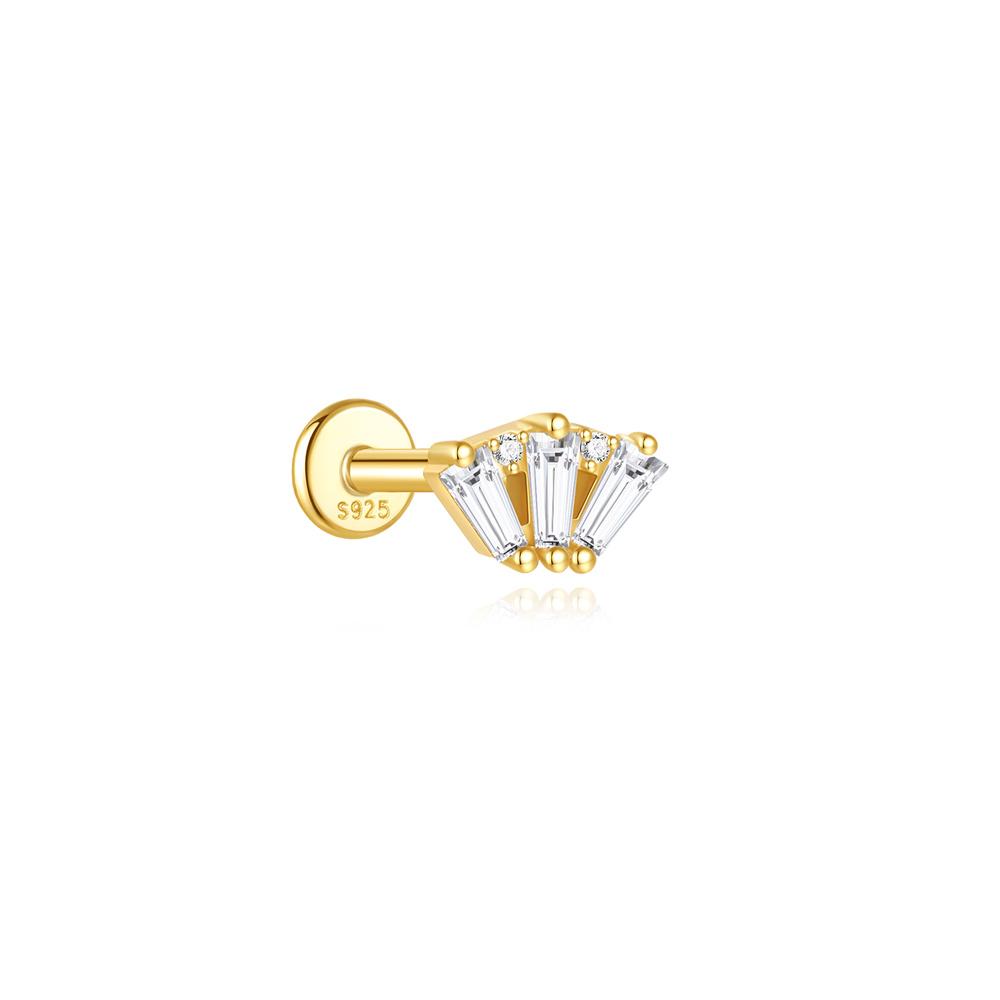 Fashion Piercing Jewelry 925 Sterling Silver Geometry Zircon Hot Selling Piercing Earring piercing