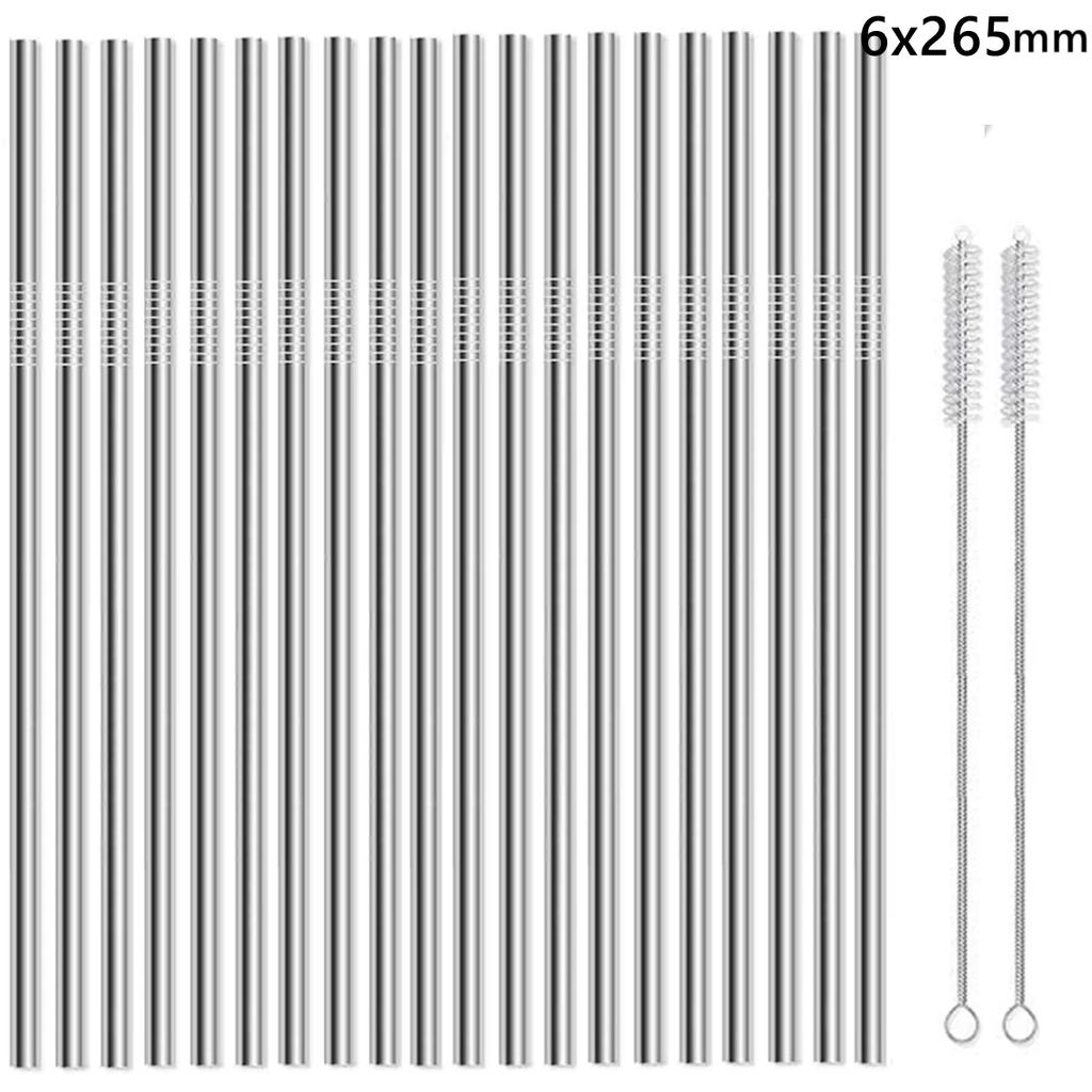 20 Pack 265cm Long Rainbow Metal Straws Reusable 304 Stainless Steel Drinking Straws for 30oz and 20oz Cup Bar Accessory