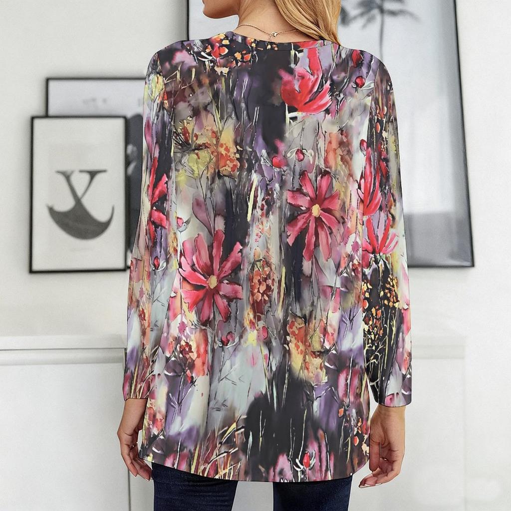 Plus Size Women Round Neck Long Sleeve T Shirt Soft Loose Tops For Indoor Leisure And Street Walking