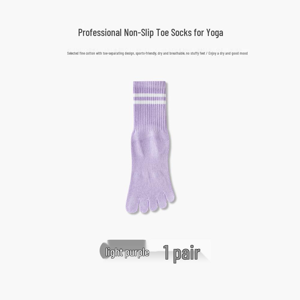 Women's Non-Slip Five-Finger Mid-Calf Yoga, Pilates, & Fitness Compression Socks