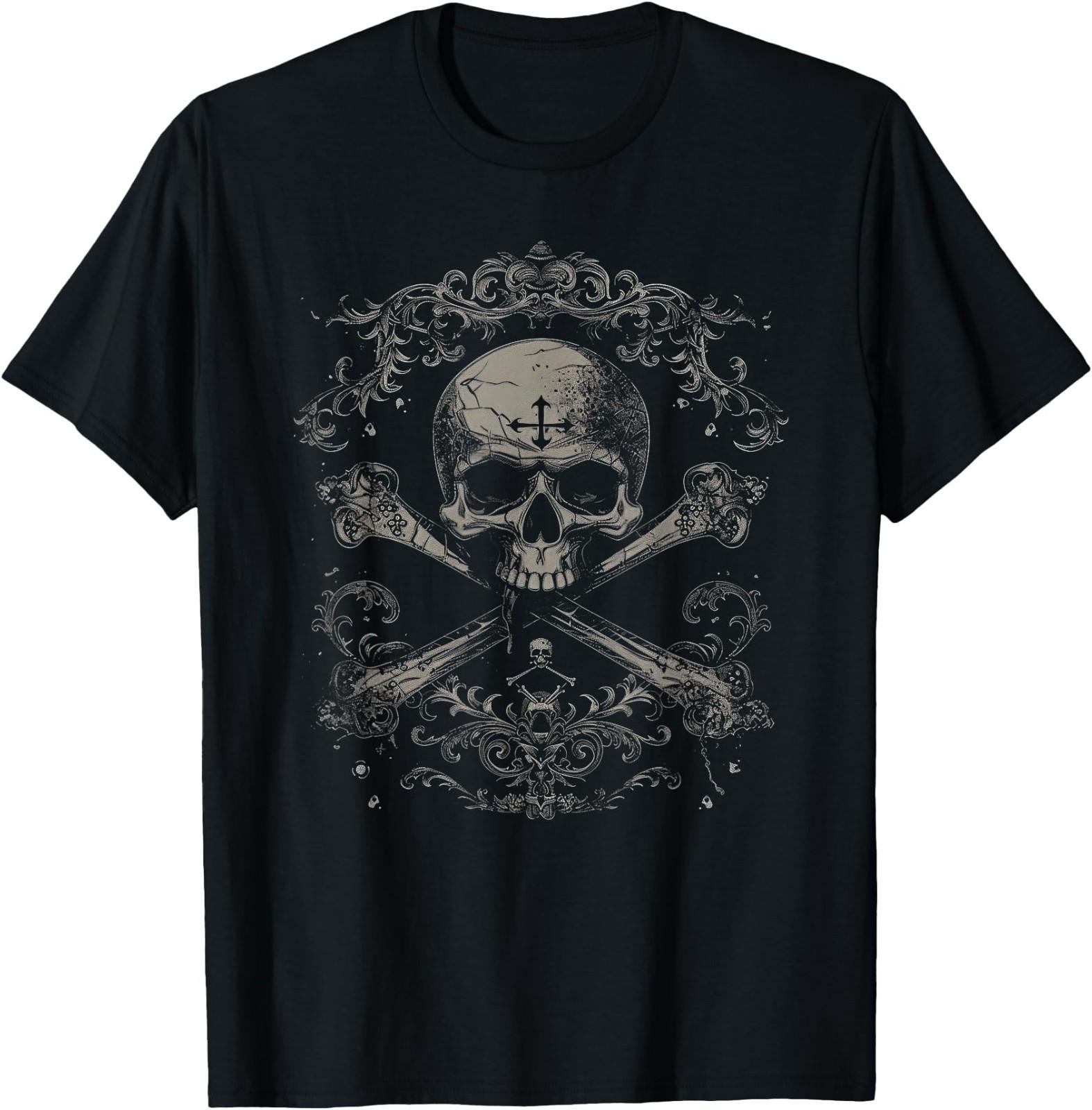Череп и кости, Пиратская винтажная футболка XXXXL