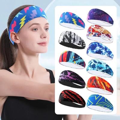 Nové barevné sportovní čelenky potítko vysoce elastické gumičky do vlasů na běhání na jógu prodyšné ženy outdoorové sporty tenisová pokrývka hlavy