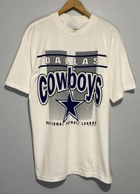 Camiseta Vintage NFL Dallas Cowboys Fútbol Unisex Talla L Estampado Gráfico Azul Camisetas Gráficas de los 90
