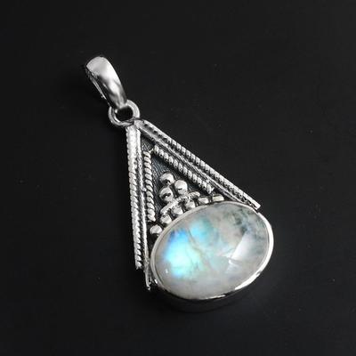 Moonstone Pendant, Natural Gemstone Pendant, 925 Sterling Silver, Birthstone Jewelry, Silver Jewelry