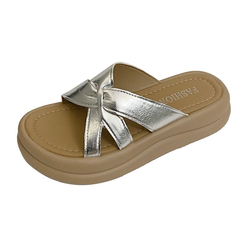 2025 Summer New Outer Wear Fairy Style with Skirt Platform Beach One-word Sandals New Chinese Cross Cool Slippers Woman