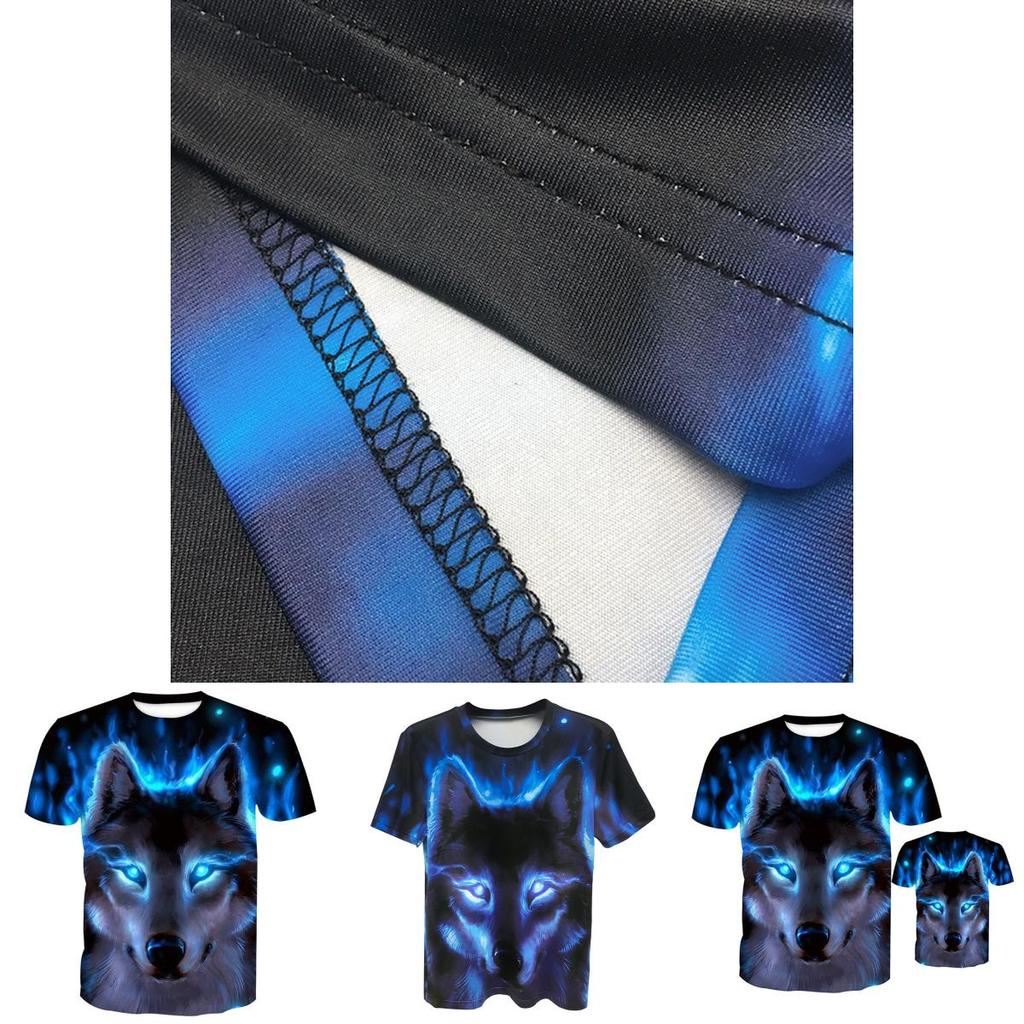Fashion Men Wolf 3d Print T-shirts With Vibrant Colors And Premium Polyester Fabric