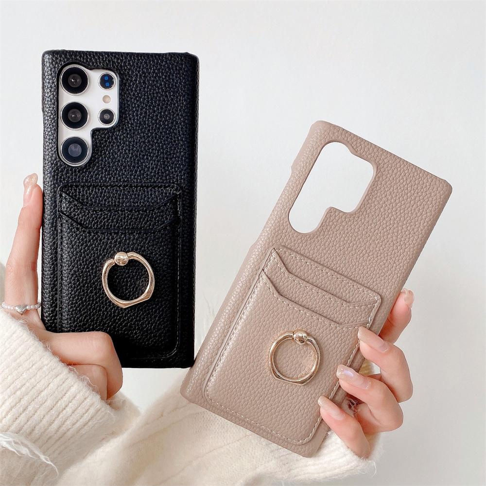 Leather Card Slot Wallet Phone Case For Samsung S23 Ultra S20 S21 S22 Plus S8 S9 S10 Plus Note 10 20 Note 20 Ultra Ring Cover