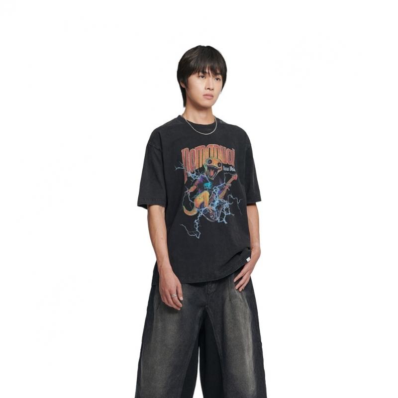 Heavy MeTal Gecko T shirT   Washed Black