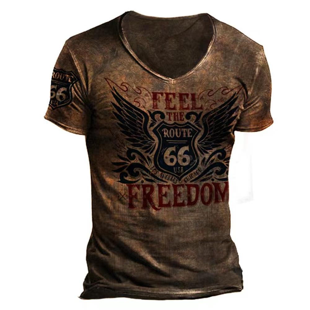 Vintage Motorcycle T Shirt For Men 3d Print Mobil Short Sleeve T-shirts Retro Men's Racing T-shirt Oversized Biker Tees Tops 66
