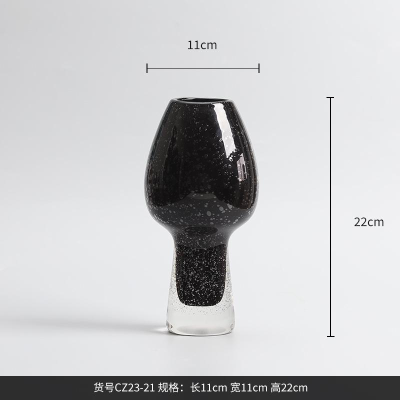 Stained Glass Vase Sparkling Glass Bottle Geometric Mushroom Shape Flower Vase Terrarium Home Decoration Accessories