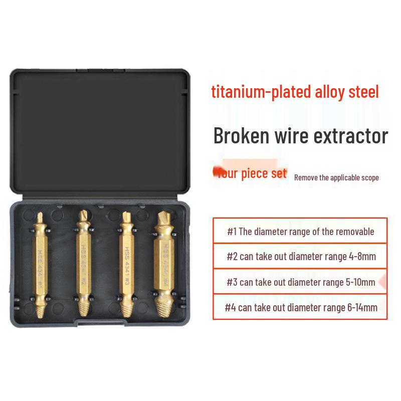 10-Piece Damaged Screw Extractor Set - Coarse & Fine Threads