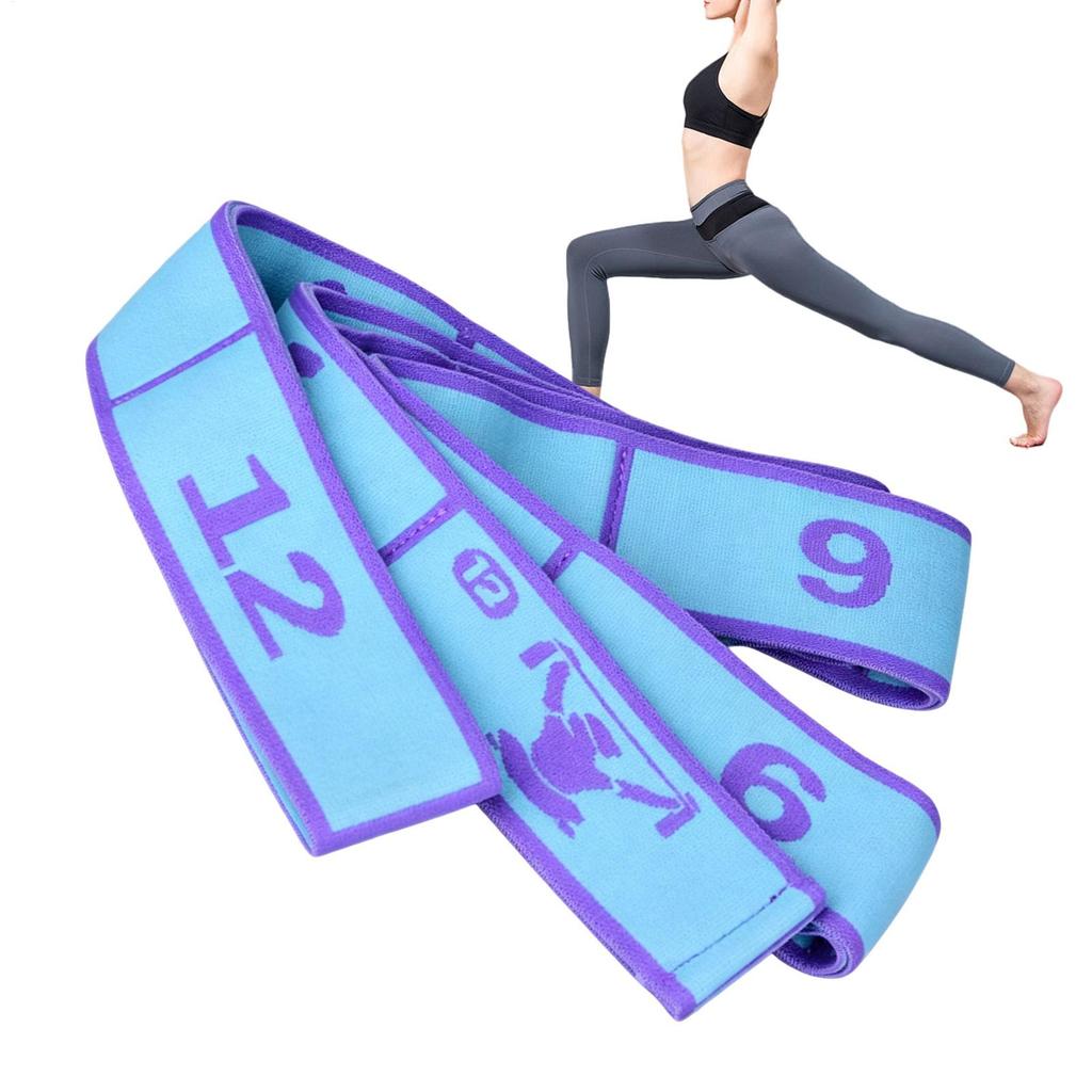 Multi Stage Yoga Stretch Band Latin Dance Stretch Band Correct Postures 12 Grid Elastic Band Digital Band Strap Belt Fitness