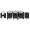 Outdoor Dining Set with Cushions 9 pcs Black Poly Rattan