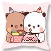 Short plush material pillowcaseBubu Bear Dudu Ball Printed Pillowcase Kawaii Cartoon Anime Sofa Cushion Cover Bedroom Room Pillo