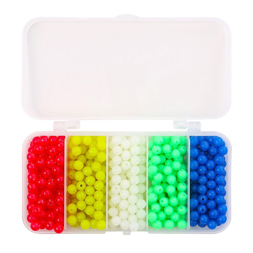 500pcs Night Luminous Fishing Hard Beads 5mm/6mm/8mm Fishing Line Beads Fishing Rig Beads Fishing Tackles Accessories