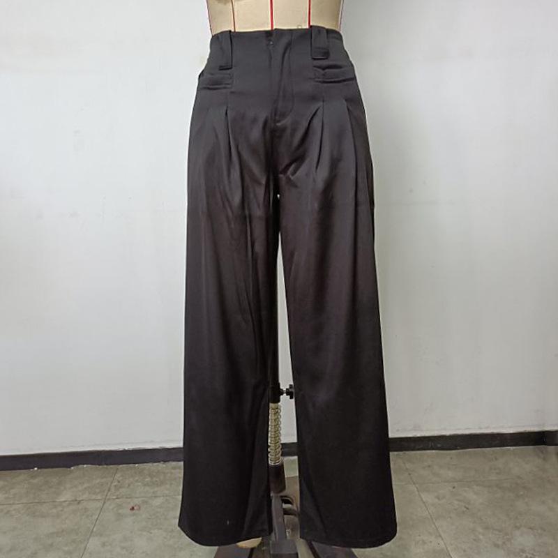 Women's Spring and Summer Loose High Waist Leisure Sports Wide Leg Pants