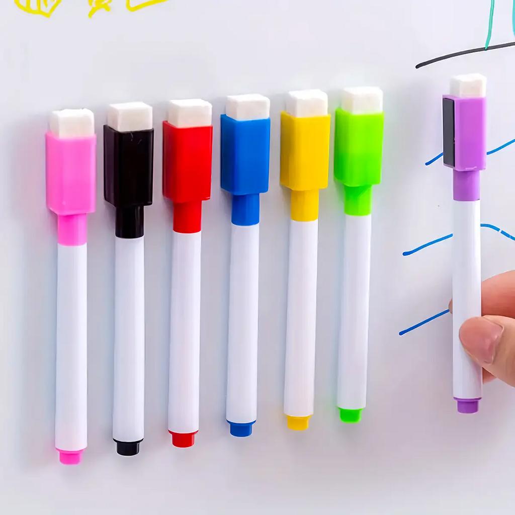 8 Colors Dry Erase Pen Set with Magnetic Markers for Office Whiteboard Calendar & Refrigerator Multicolor Writing Tools