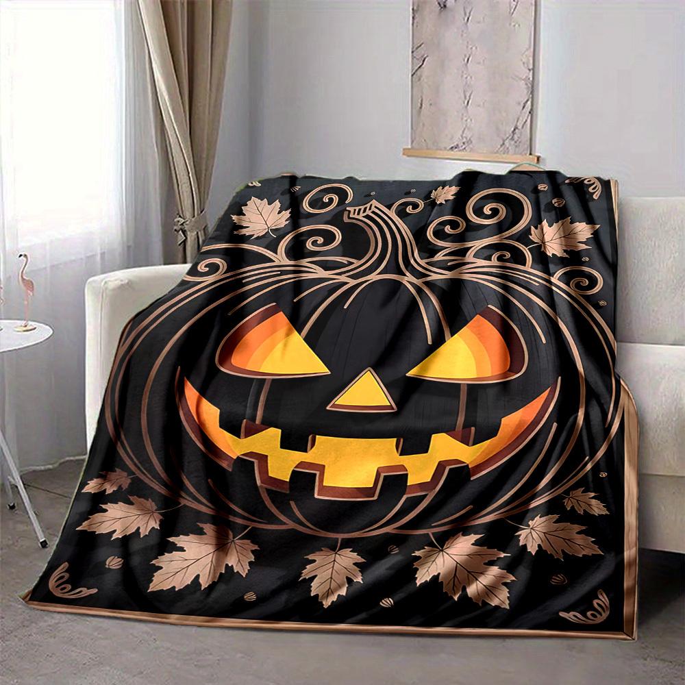 1PC Pumpkin Lantern Blanket, Throw For Sofa, Bed, Travel, Camping, Livingroom, And Bed, Printing Blanket With Soft And Warm Fabric yy250918155