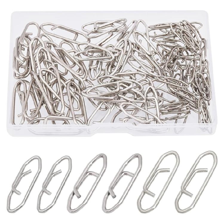 100Pcs Quickly Change Fishing Snapping Clip Hook Snapping Pin Fishing Snapping Swivels Easy Snapping Fishing Hook