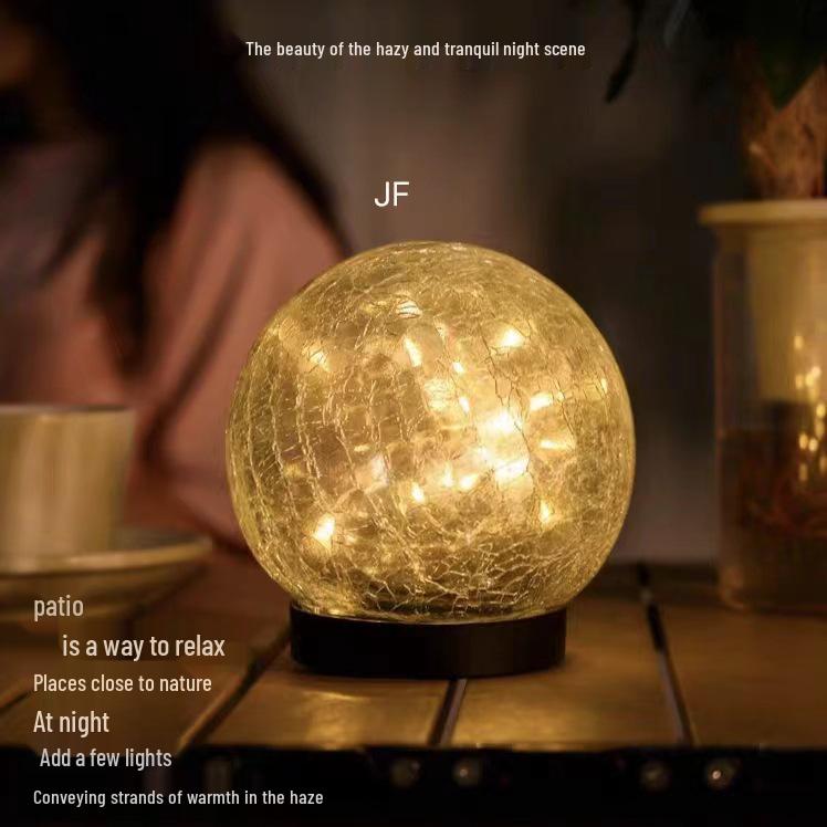 Solar Crackle Patio Light - Outdoor Waterproof Garden Landscape Lamp