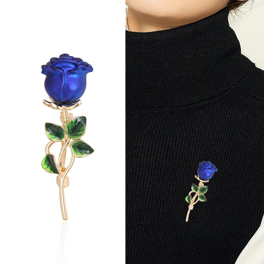 Fashion Temperament Elegant Rose Brooch, High-End Clothing Collar Pin With Accessories