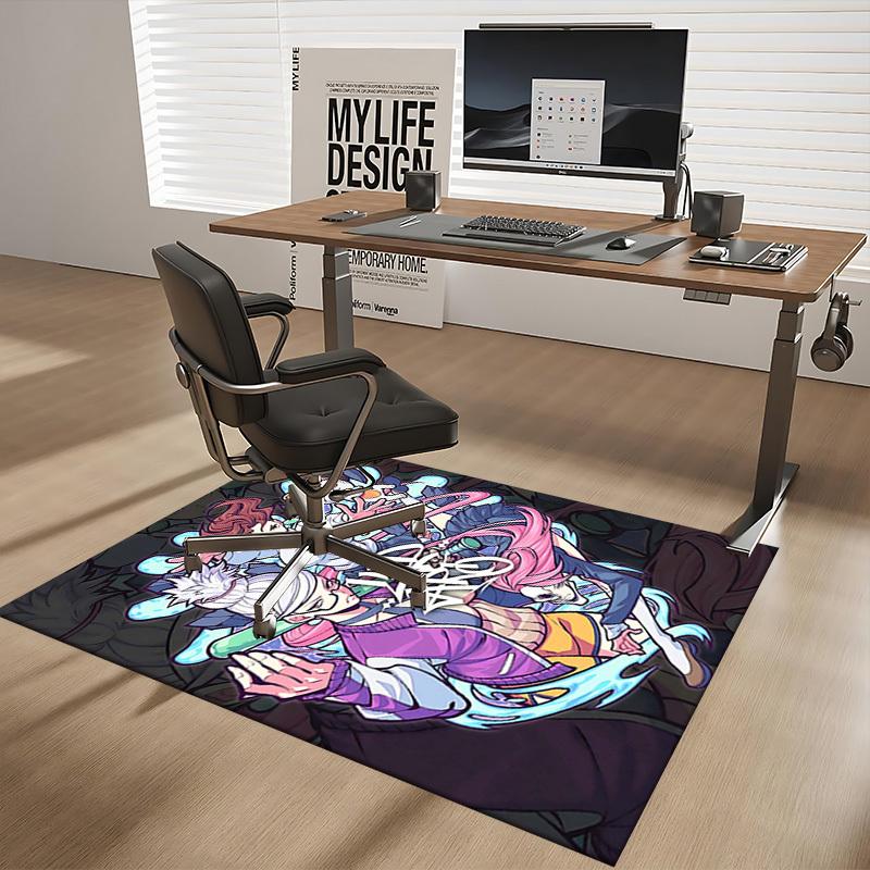 1pc Anime Cartoon Design Office Chair Mat - Hop-Aro Character Series, Non-Slip Carpet for Home Decor, Suitable for All Seasons, Perfect Gift for Anime