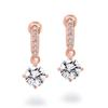 Gift from New York Dangle Earrings Pink Gold Processed 925 Silver Metal Hypoallergenic Gift Women's 1.25ct Women's