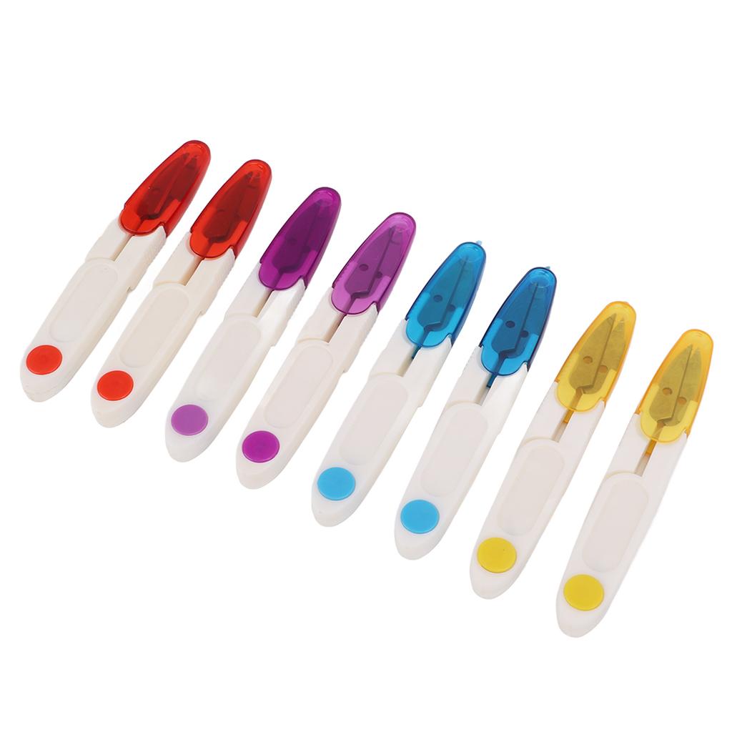8Pcs Thread Snips Safety Cover Spring Action Lightweight Durable Portable Wide Application Thread