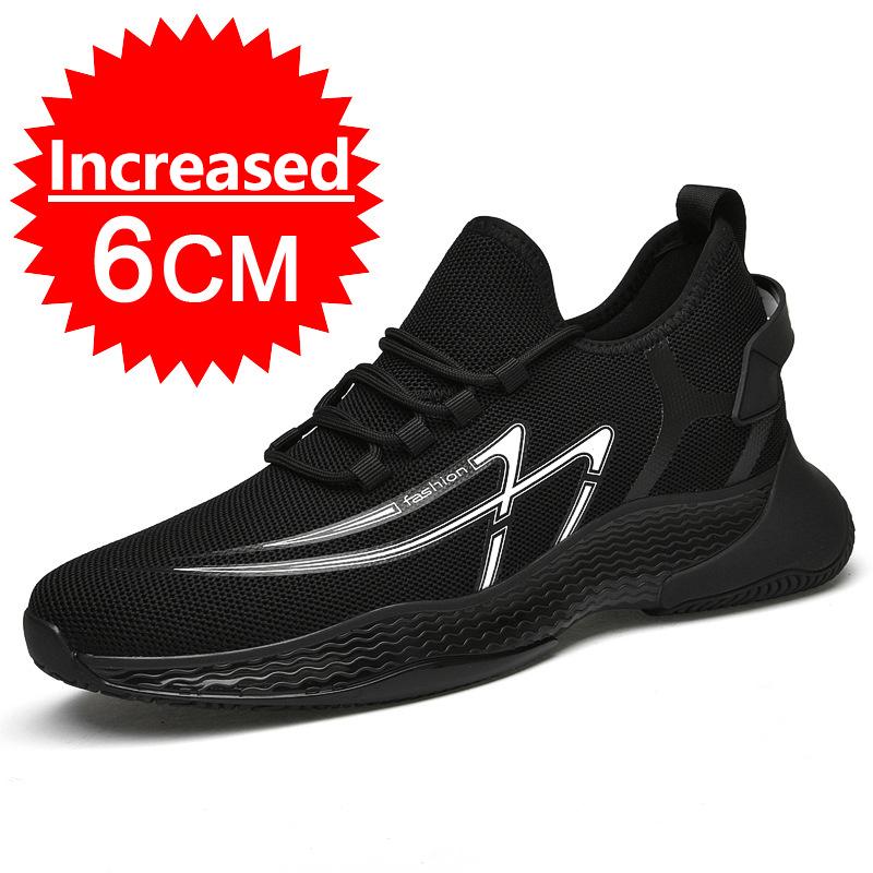 Fashion New Mesh Breathable Sneakers Men Elevator Shoes Height Increase Shoes For Men Insoles 6/8/10cm Sports Outdoor Heightening Shoes