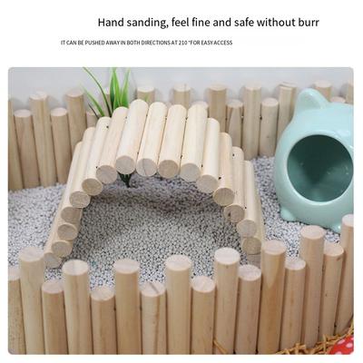 Biegbare Hamster-Kletterleiter Multifunktional Einfach zu installieren Hamster-Hängebrücke Holzkäfig-Dekoration