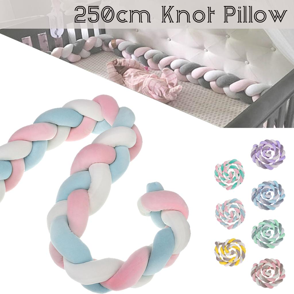 Buy 2.5m Knot Chunky Braid Pillow Baby Bed Guard Belt Cotton Soft Decor