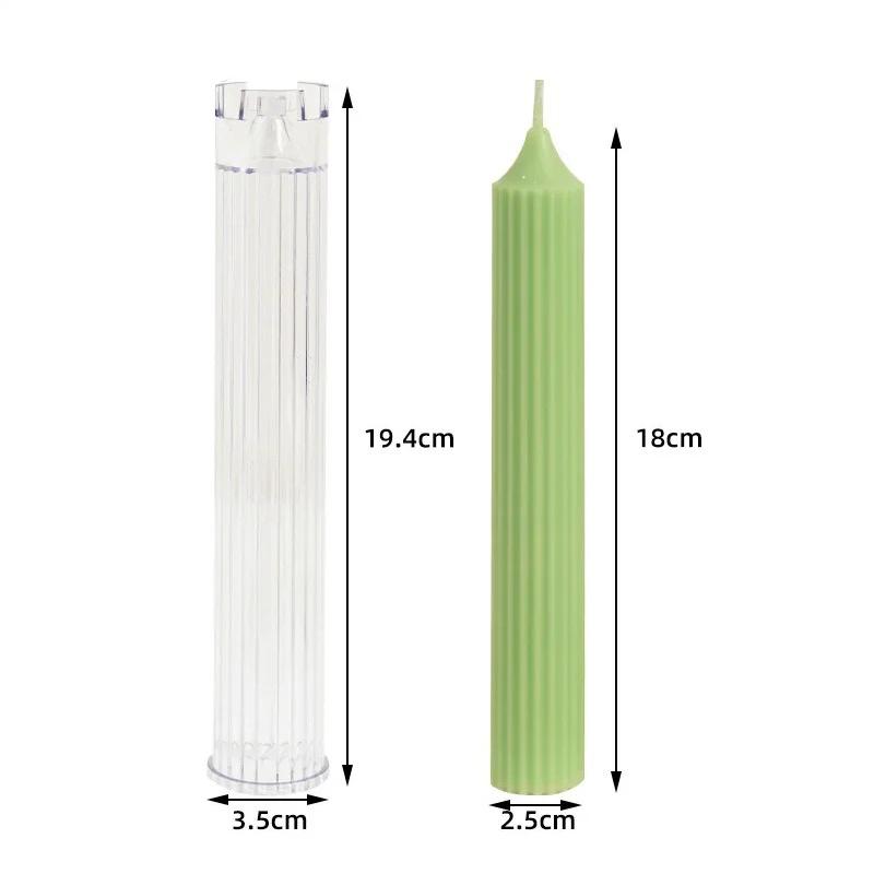 

Шестерня Гостроконечна Циліндрична Форма для Свічок DIY Смугаста Циліндрична Форма для Виготовлення Свічок Набір Акрилова PC Пластикова Форма Домашній Декор