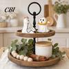 Farmhouse Halloween Decoration Ghost Figurine, Spooky Resin Statue, Classic Living Room Decor for Indoor Outdoor Tabletop Decor, Durable Retro