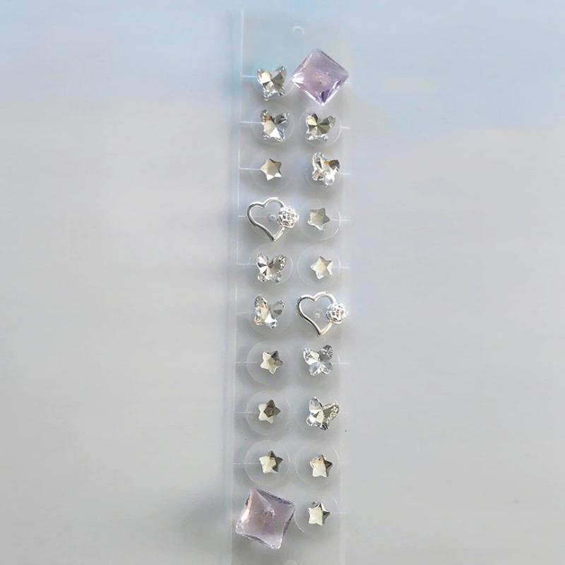 20 Patches Heart Butterfly Bow  Ear Point Stickers Ear Pressure Stick Acupuncture Magnetic Beads Auricular Ear Sticker