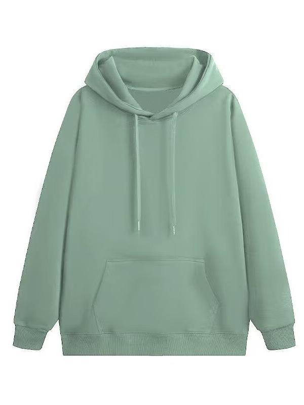 Unisex Fleece-Lined Pullover Hoodie - Loose Fit, Couple Style, Autumn/Winter Collection