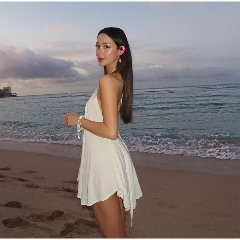 LYRIA Sexy Party Off Shoulder Dresses Women's Elegant Sleeveless Hollow Out Beach Dress Backless High Street Lady Summer Vestidos