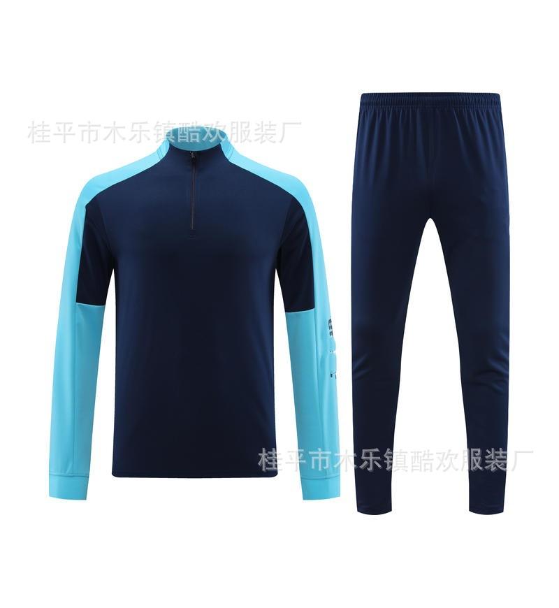 Student Team Half Zipper Long Sleeve Suit Football Training Suit Club Quick Drying Football Jersey Breathable