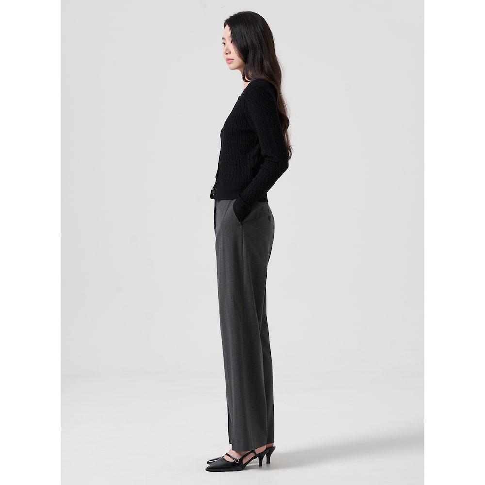 8seconds Wool Blend Long Straight Slacks Ash