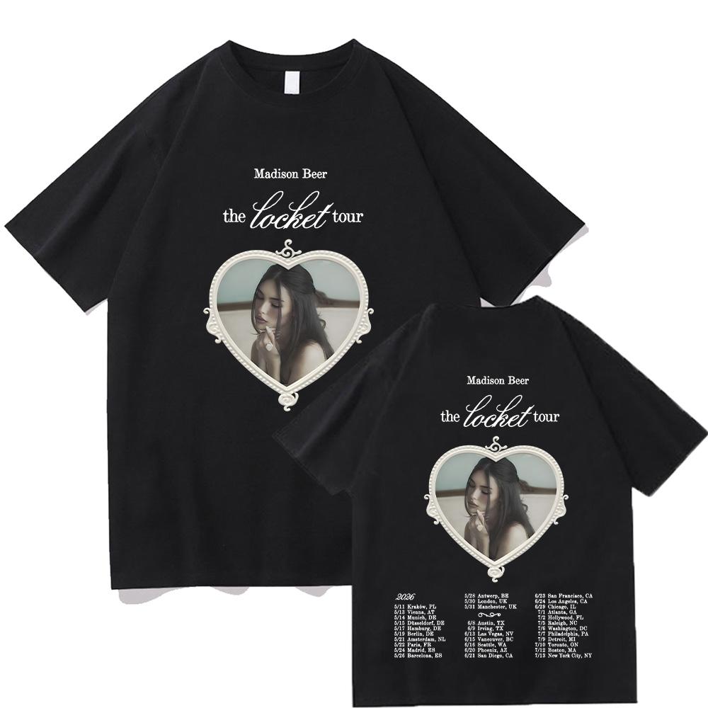 

Мадисон Бир Тур «Медальон» 2026 Футболки Графическая одежда Y2K Летняя Новая Уличная одежда Унисекс Хлопковая футболка XS чёрный