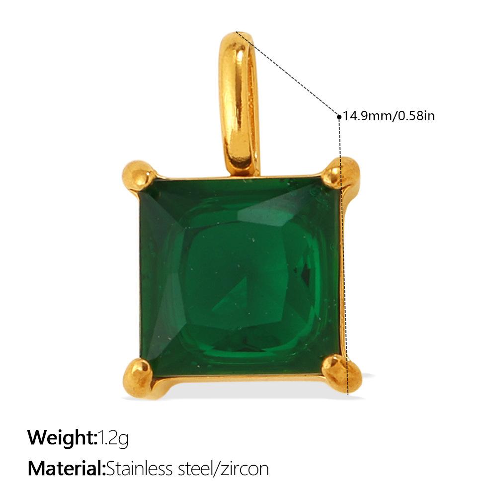 Yori 2Pcs Stainless Steel Gold PVD Plated Cubic Zirconia Pendant for DIY Necklace Bracelet Earring Jewelry Making Accessories