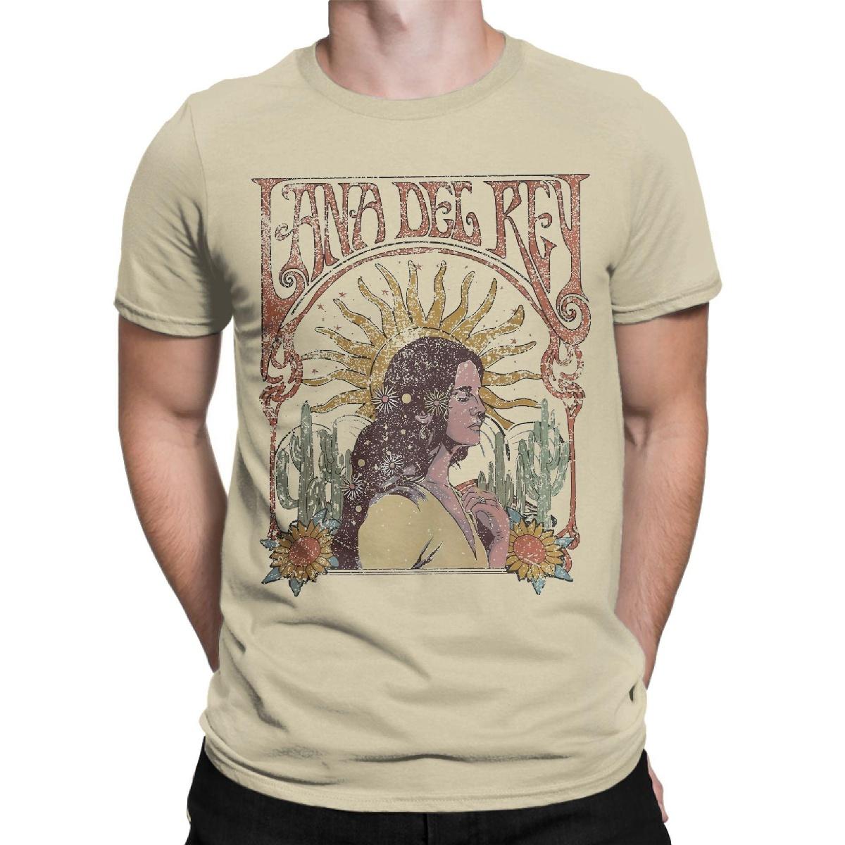 

Lana Del Rey Футболка для мужчин Хлопок Удивительная футболка с круглым вырезом Футболка с коротким рукавом Подарок S